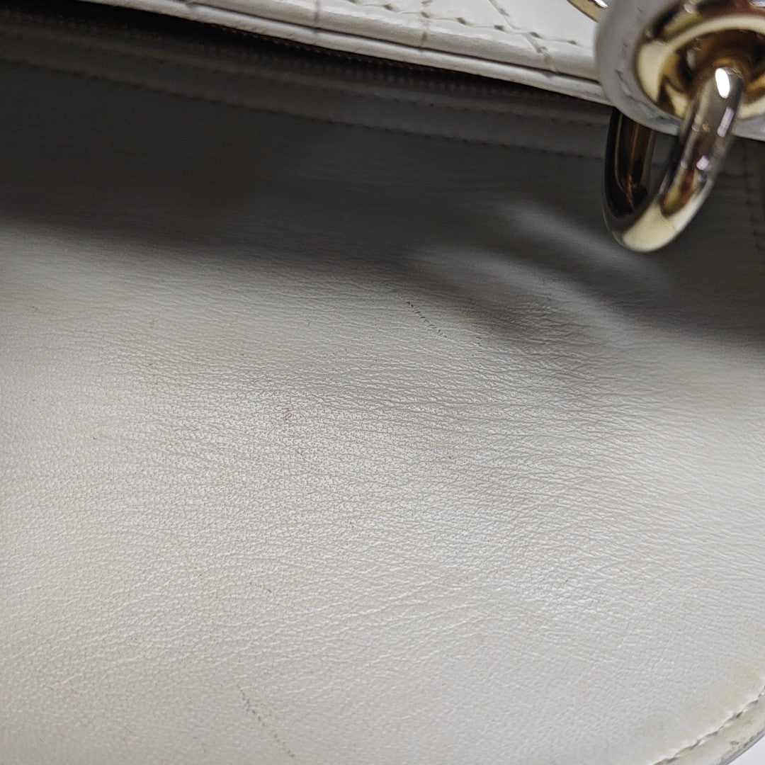 Lady Dior Small Cannage Lambskin White