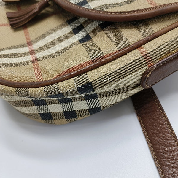 Coated Canvas Shoulder Bag Beige