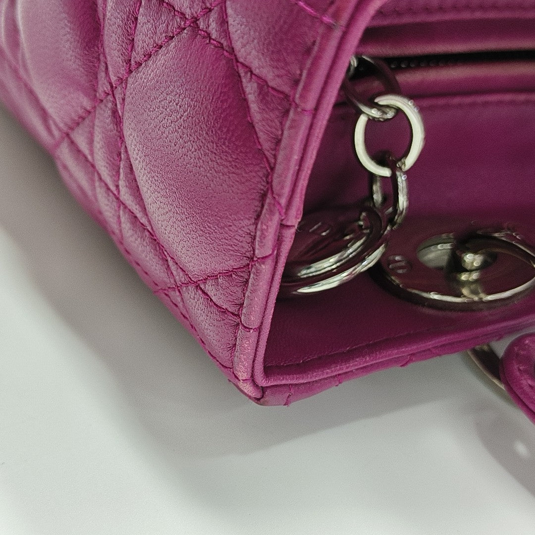 Lady Dior Medium Cannage Lambskin Red