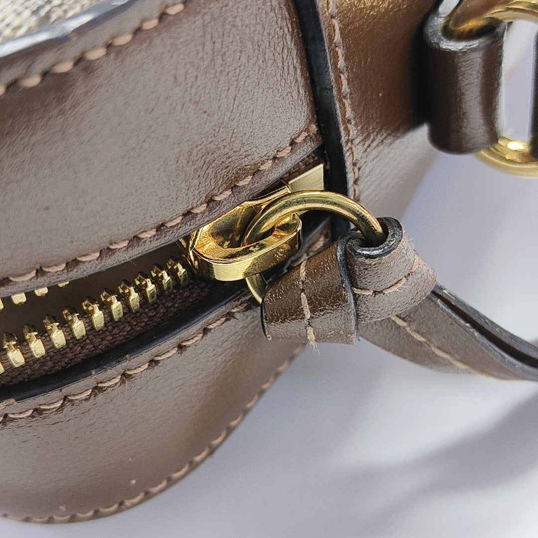 Horsebit 1955 Small Coated Canvas Beige