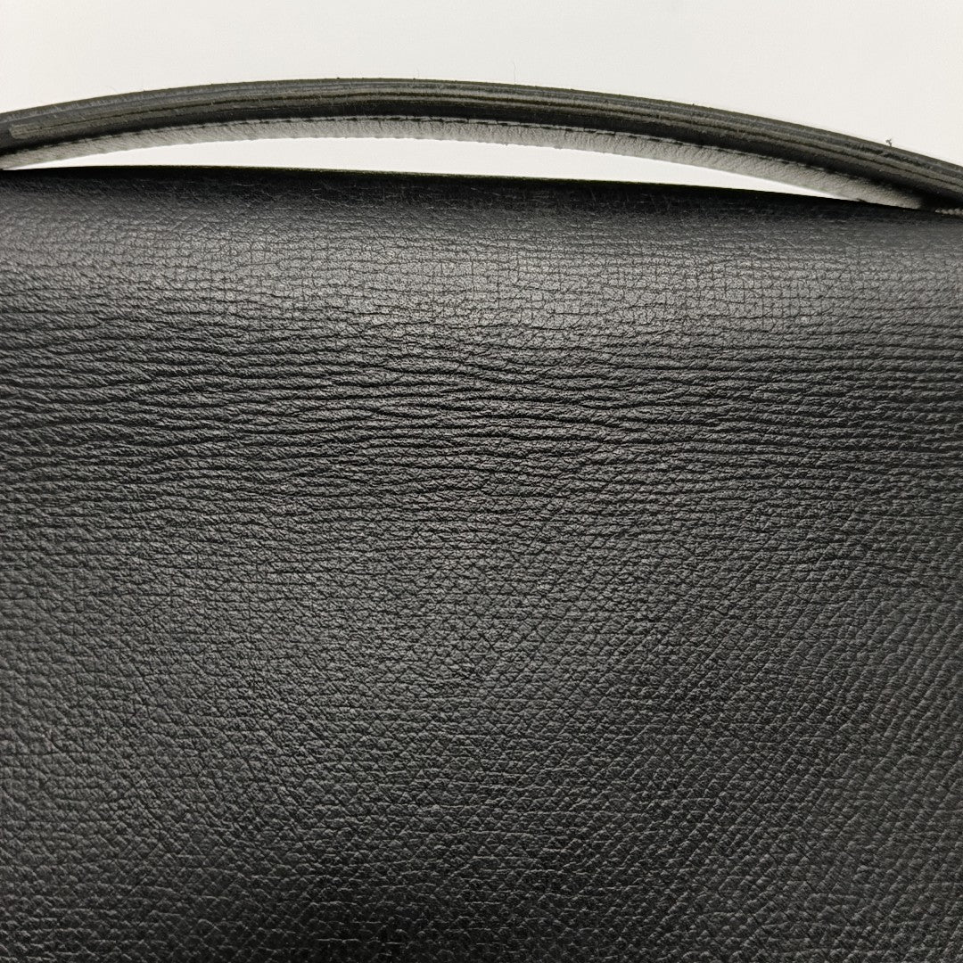 Leather Top Handle Bag Black
