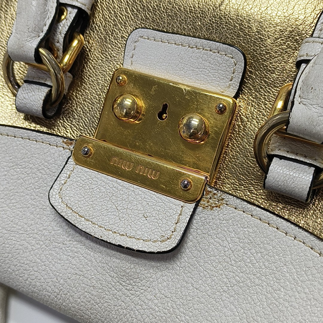 Calfskin Shoulder Bag Gold