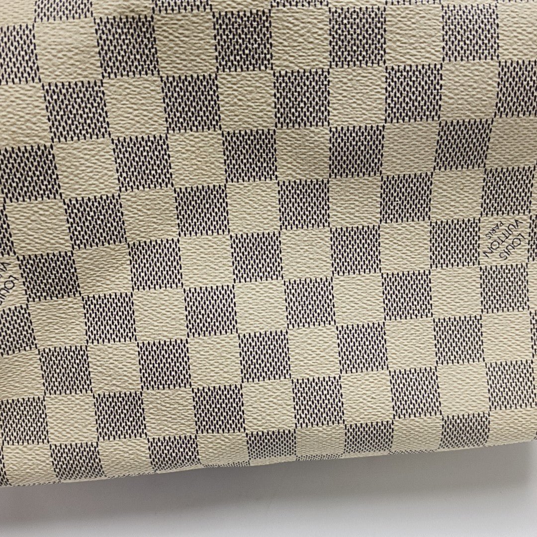 SPEEDY 25 Damier Azur Coated Canvas White