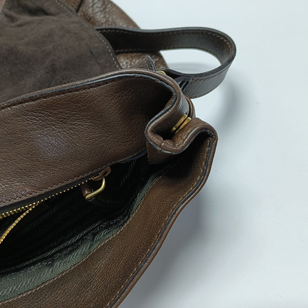 Calfskin Shoulder Bag Brown