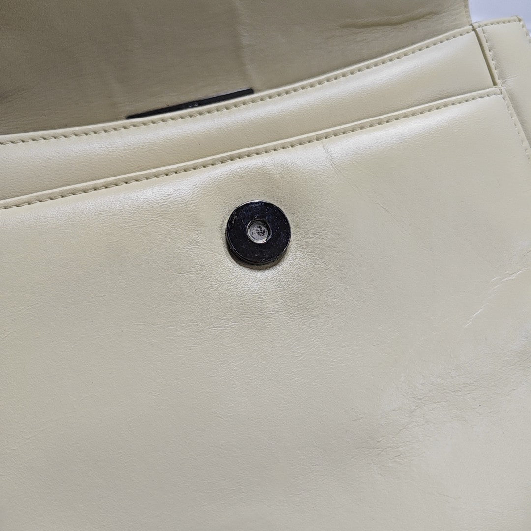 Calfskin Top Handle Bag Beige