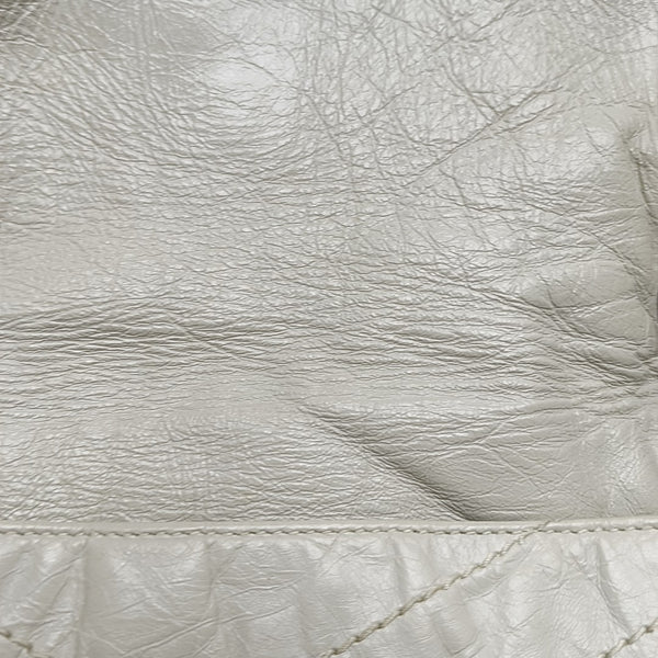 NIKI Medium Chevron Calfskin White