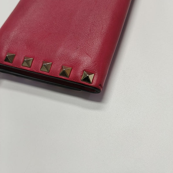 Rockstud Calfskin Red