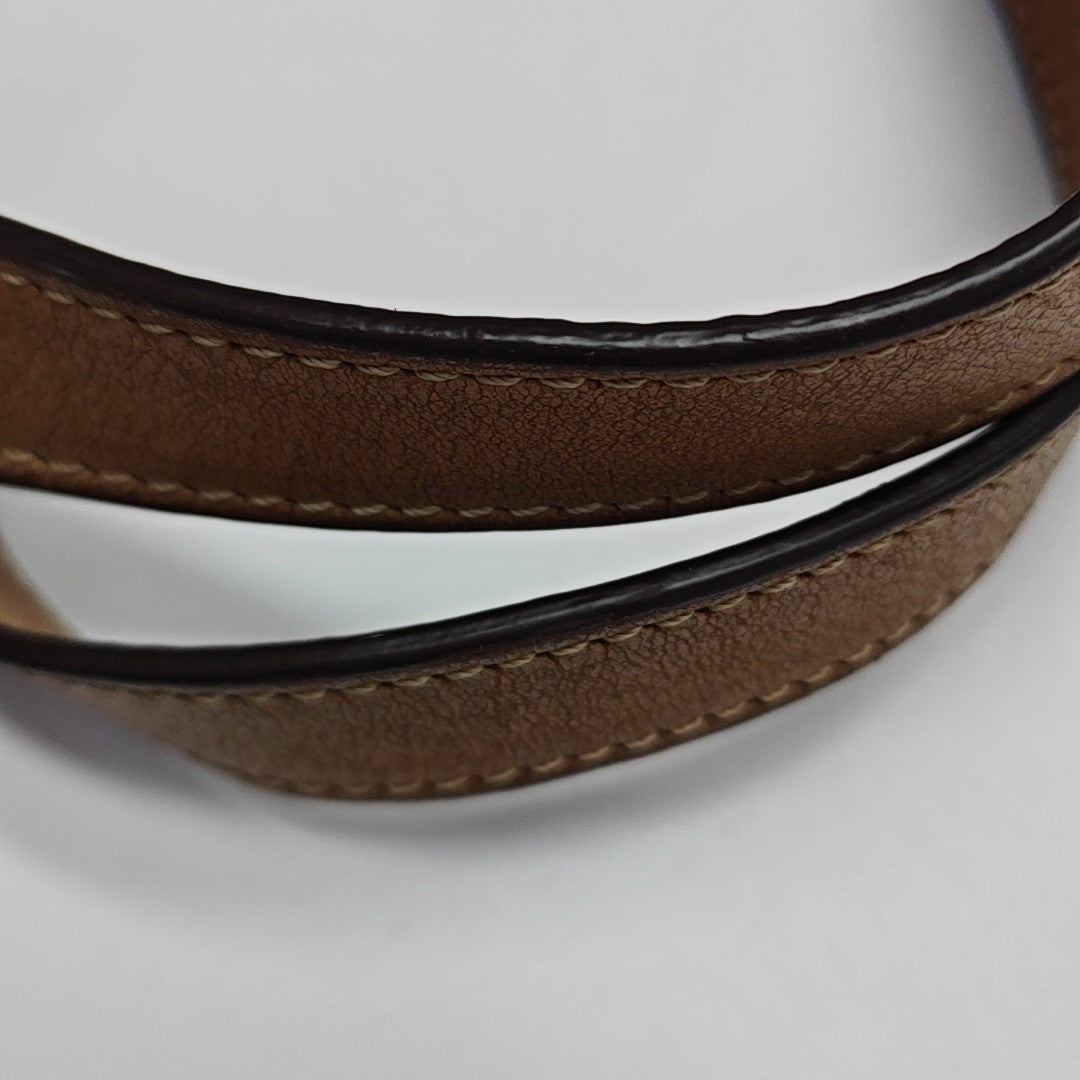 Coated Canvas Shoulder Bag Brown