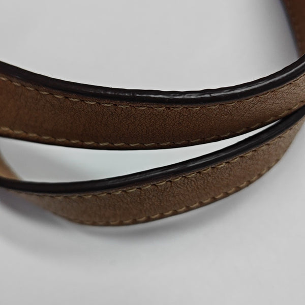Coated Canvas Shoulder Bag Brown
