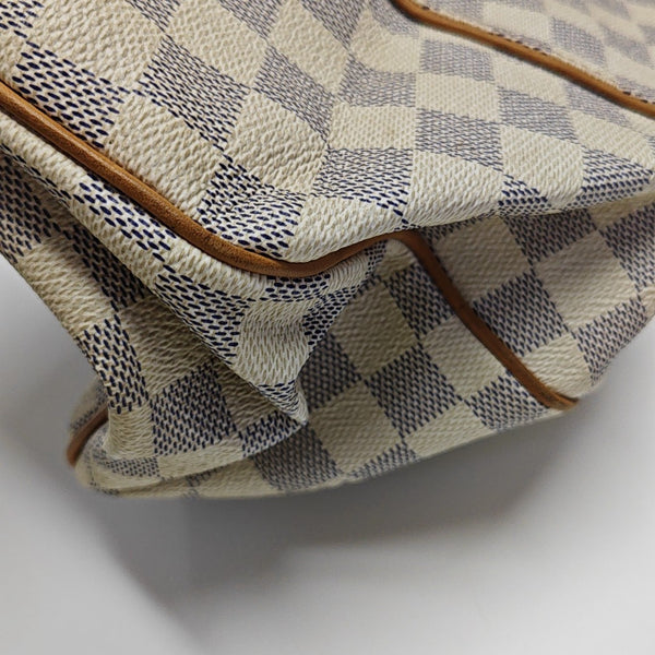 GALLIERA PM Damier Azur Coated Canvas White