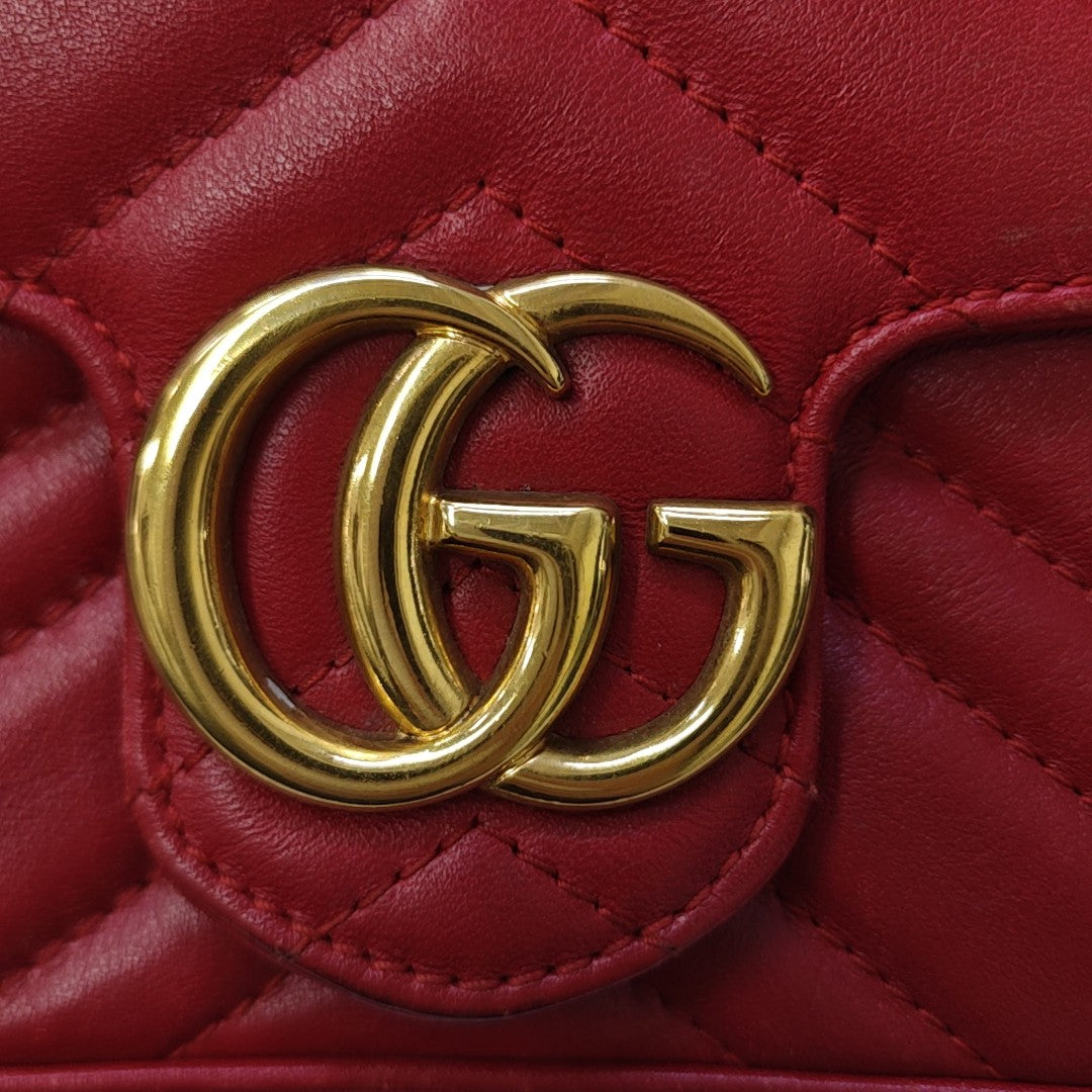 GG Marmont Mini Quilted Calfskin Red