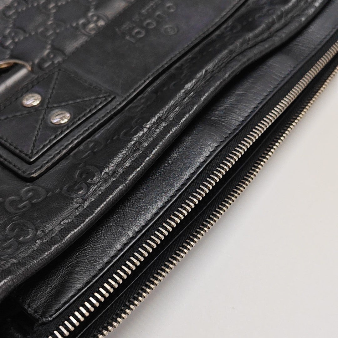 Monogram Calfskin Shoulder Bag Black