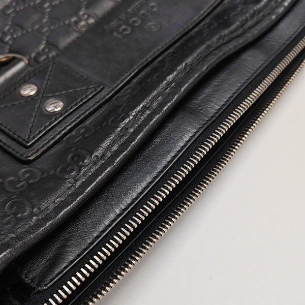 Monogram Calfskin Shoulder Bag Black