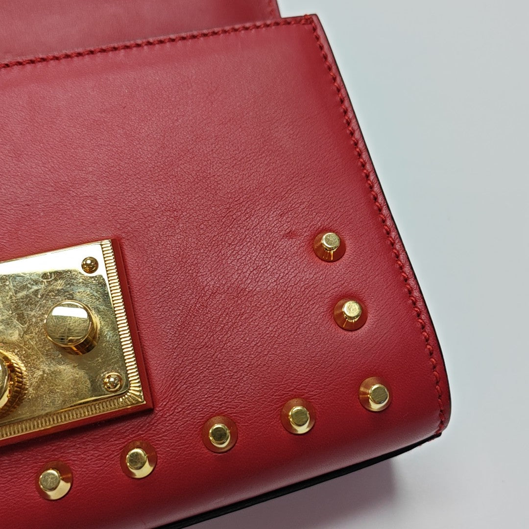 Padlock Small Calfskin Red
