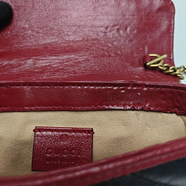 GG Marmont Super Mini Quilted Calfskin Black