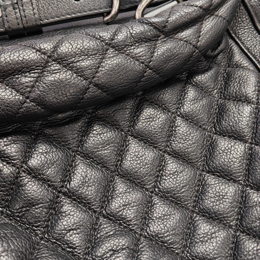 Quilted Grained Calfskin Black