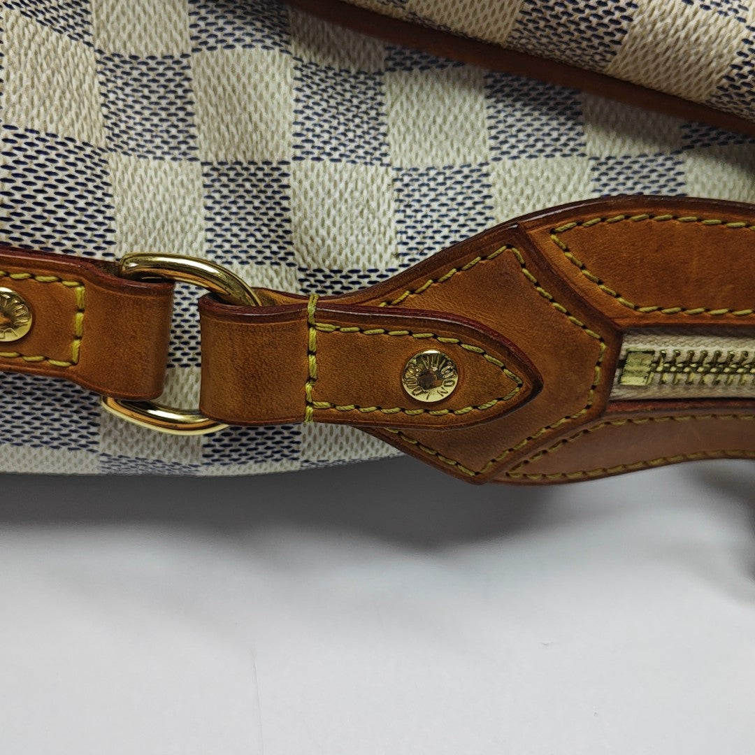 STRESA Damier Azur Coated Canvas White