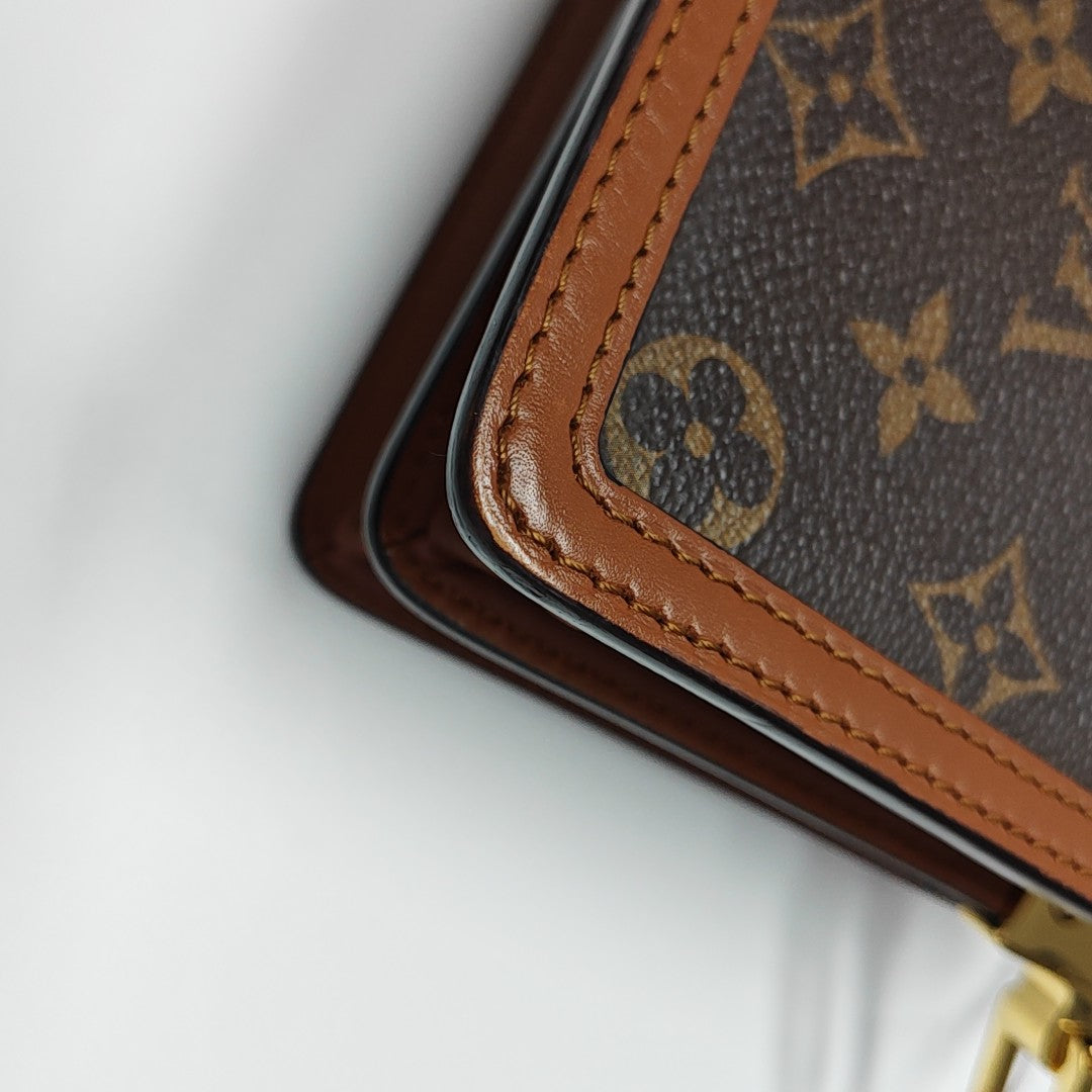 DAUPHINE Mini Monogram Coated Canvas Brown