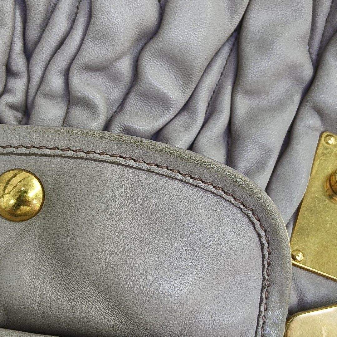 Miu Coffer Quilted Calfskin Purple
