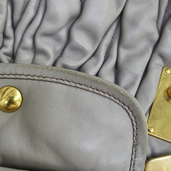 Miu Coffer Quilted Calfskin Purple