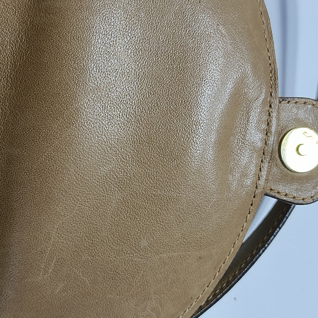 Coated Canvas Shoulder Bag Beige
