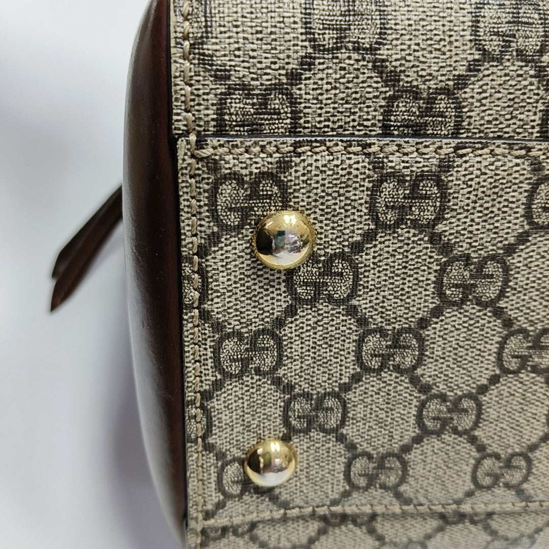 GG Blooms Monogram Coated Canvas Black