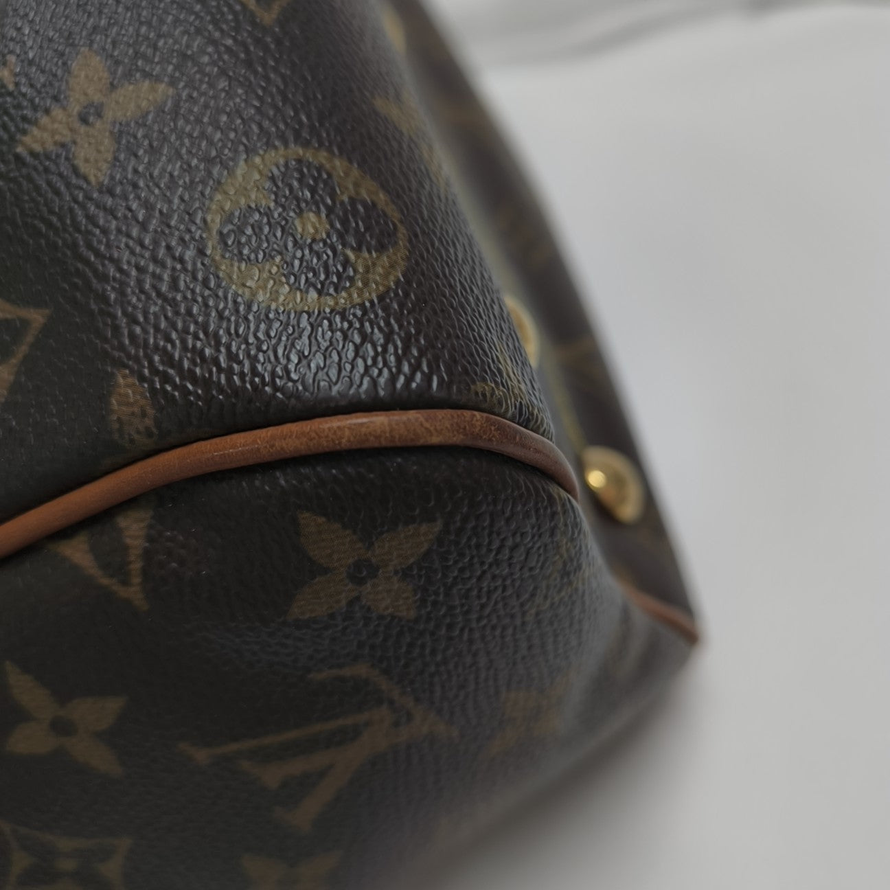 Monogram Coated Canvas Top Handle Bag Brown