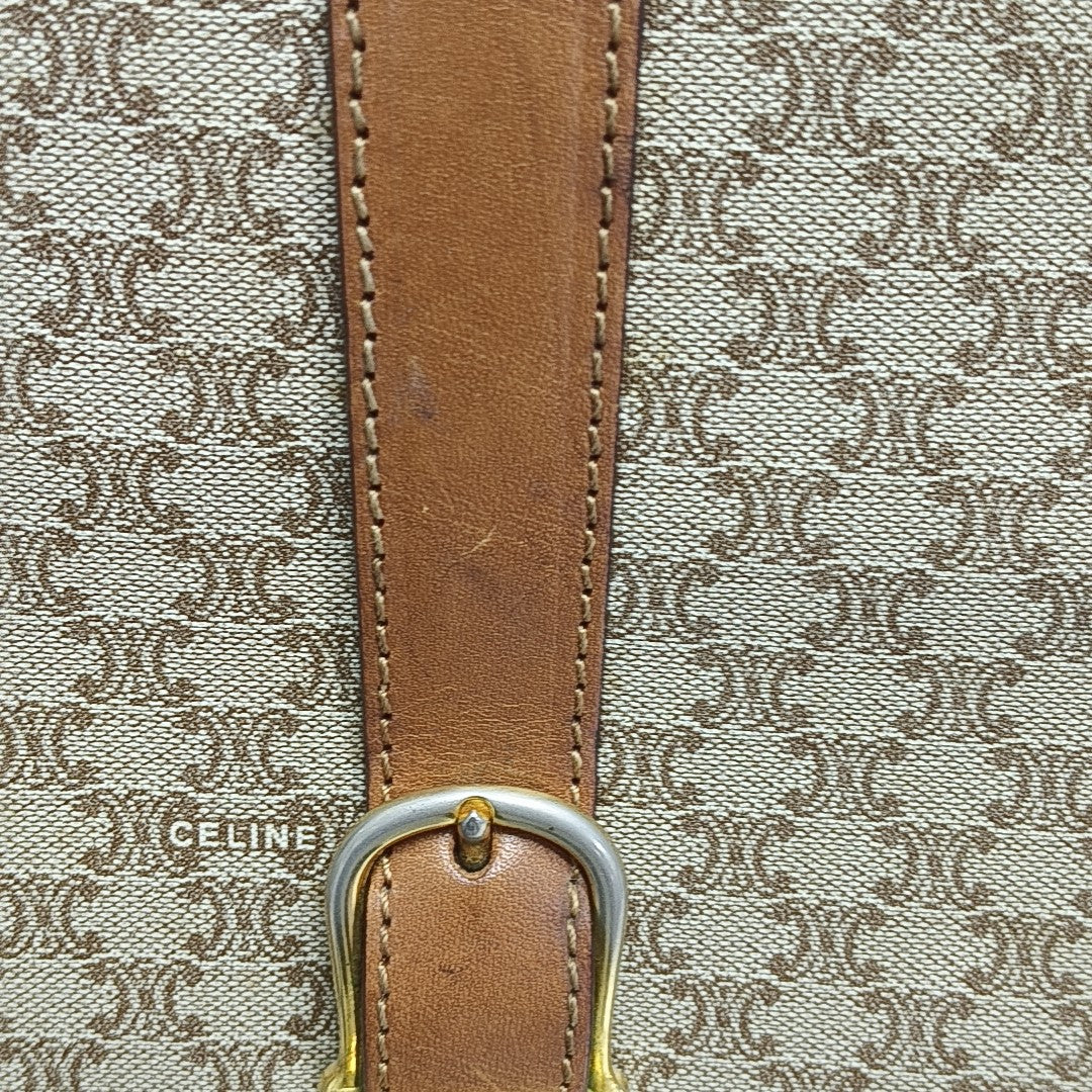 Coated Canvas Crossbody Bag Beige