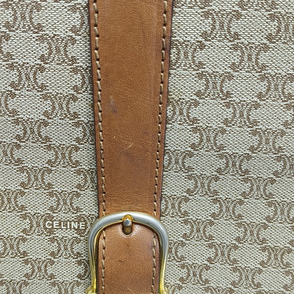 Coated Canvas Crossbody Bag Beige