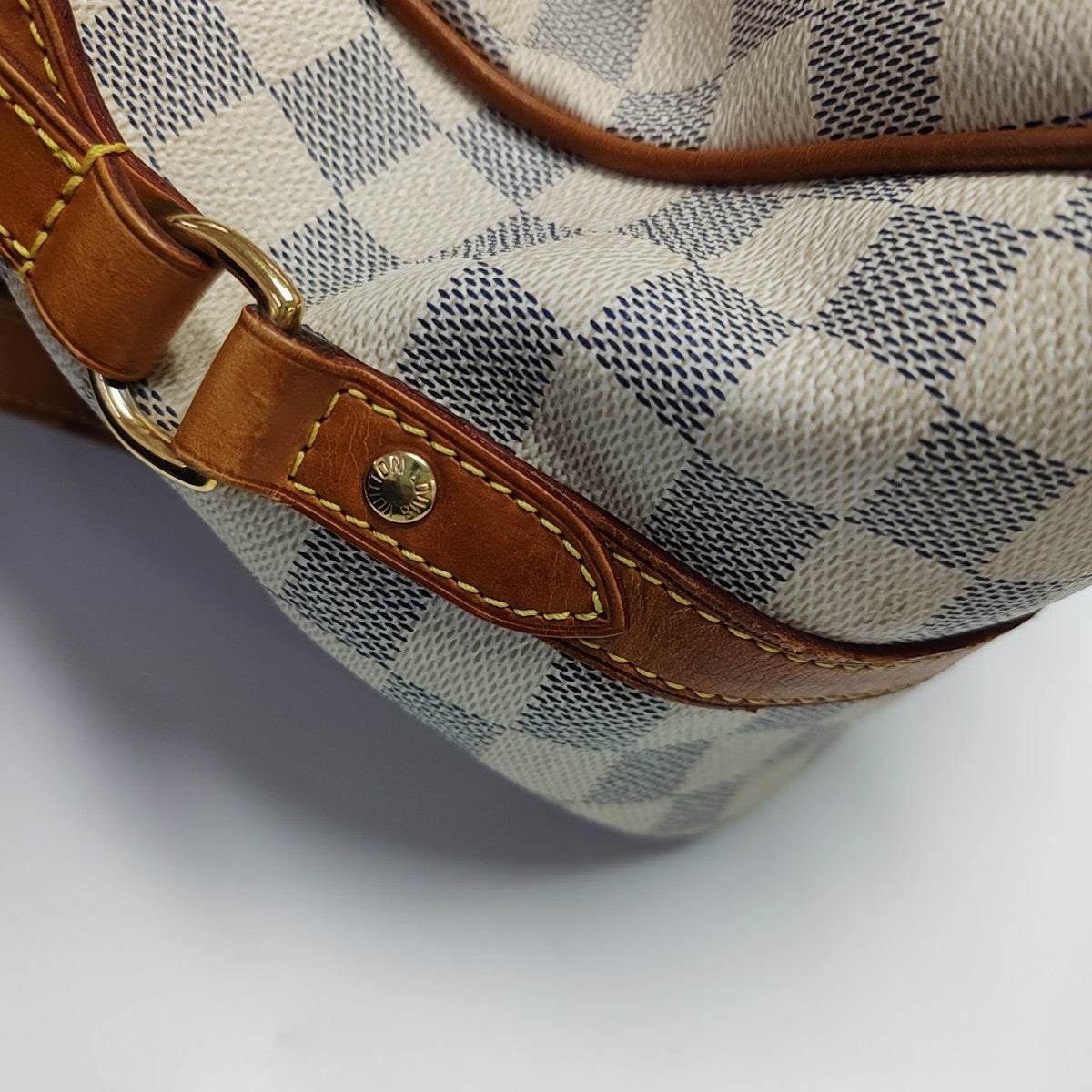 STRESA PM Damier Azur Coated Canvas White