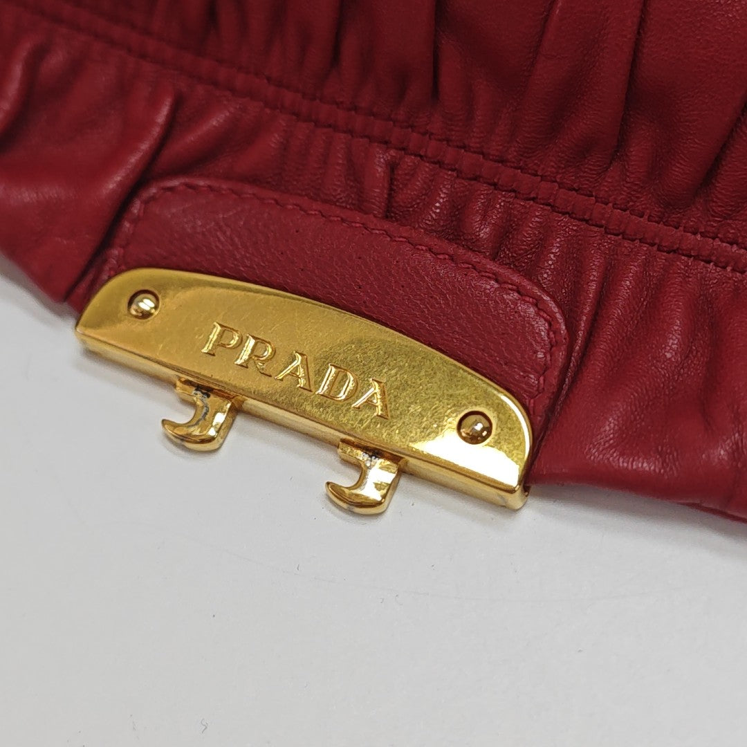 Quilted Lambskin Shoulder Bag Red