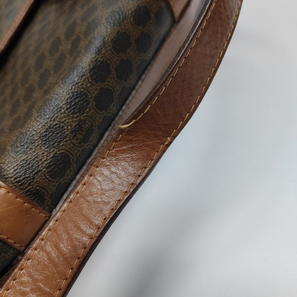 Coated Canvas Top Handle Bag Brown