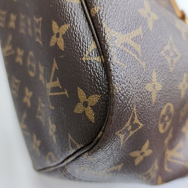 NEVERFULL MM Monogram Coated Canvas Brown
