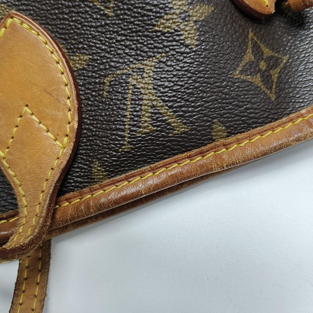 NEVERFULL MM Monogram Coated Canvas Brown