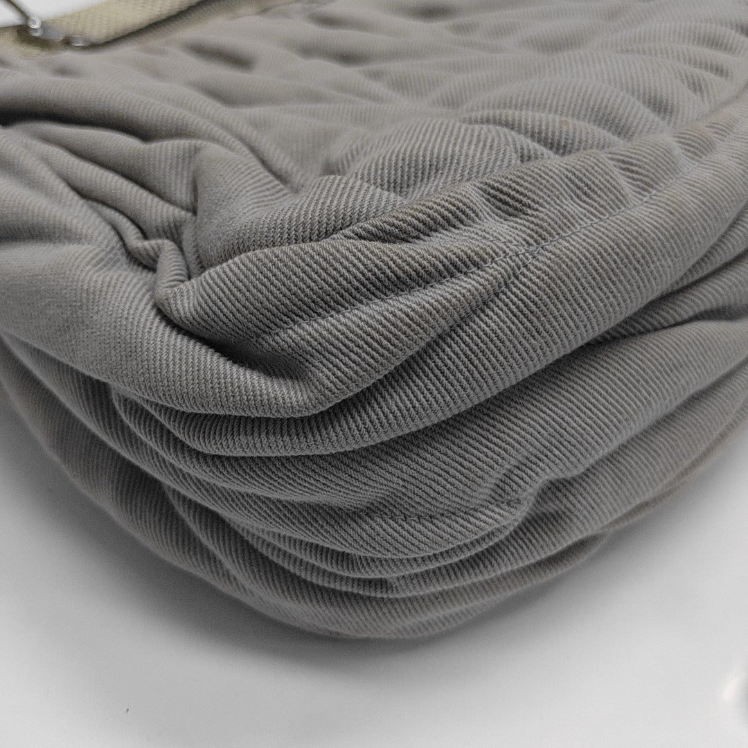 Quilted Fabric Shoulder Bag Gray