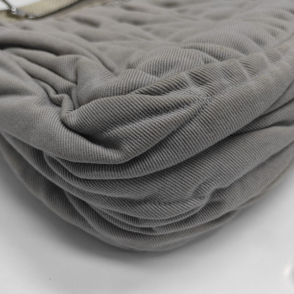 Quilted Fabric Shoulder Bag Gray