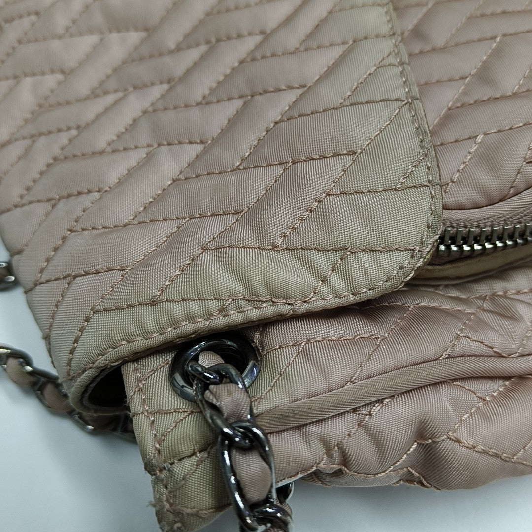 Quilted Nylon Shoulder Bag Pink
