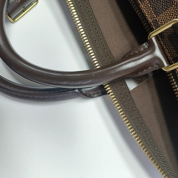 KEEPALL 55 Damier Ebene Coated Canvas Brown