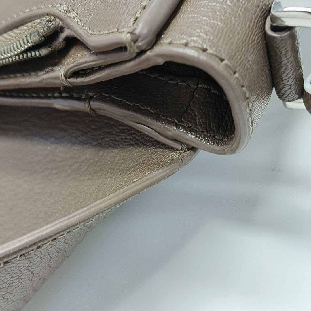 Calfskin Shoulder Bag Brown