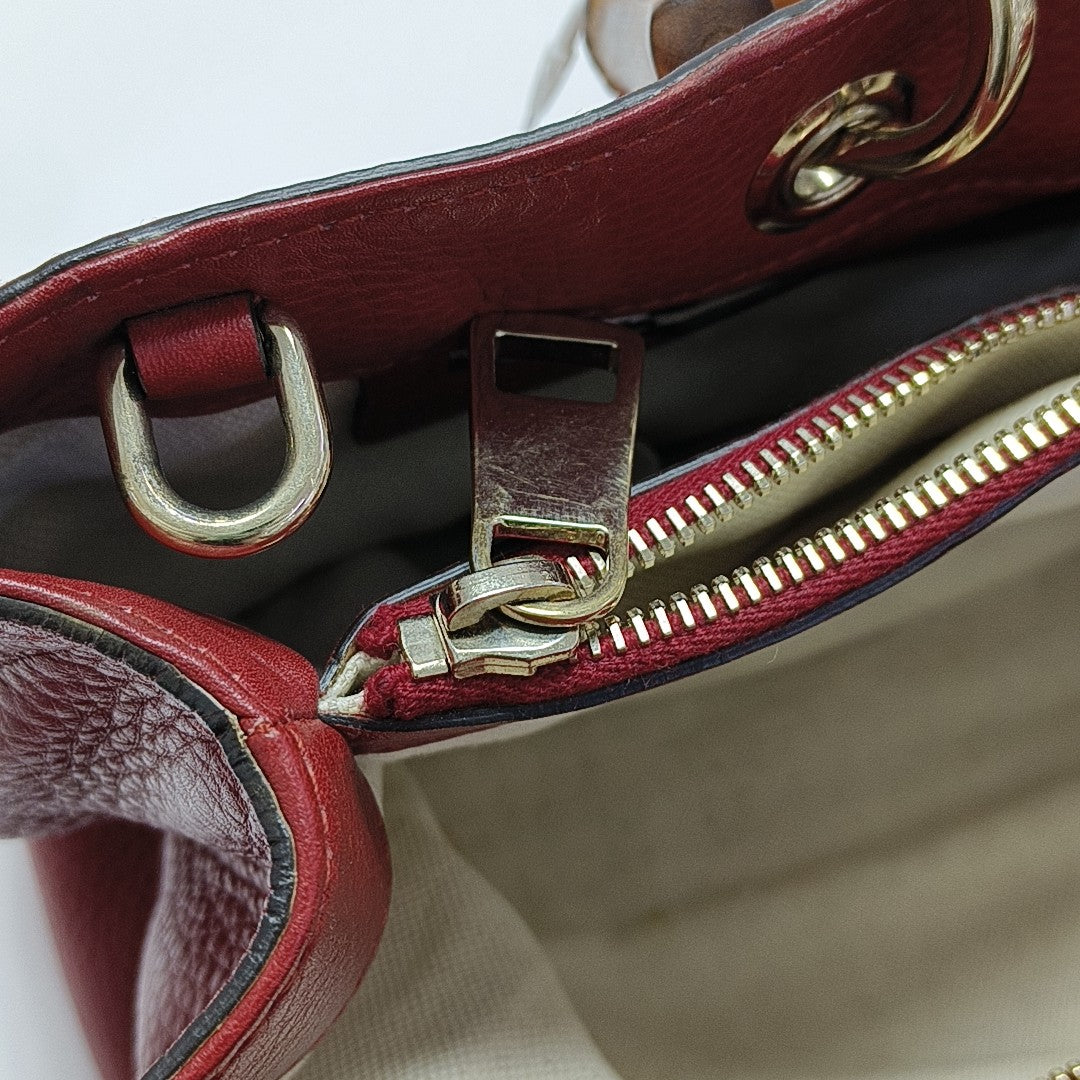 Bamboo 1947 Medium Calfskin Red