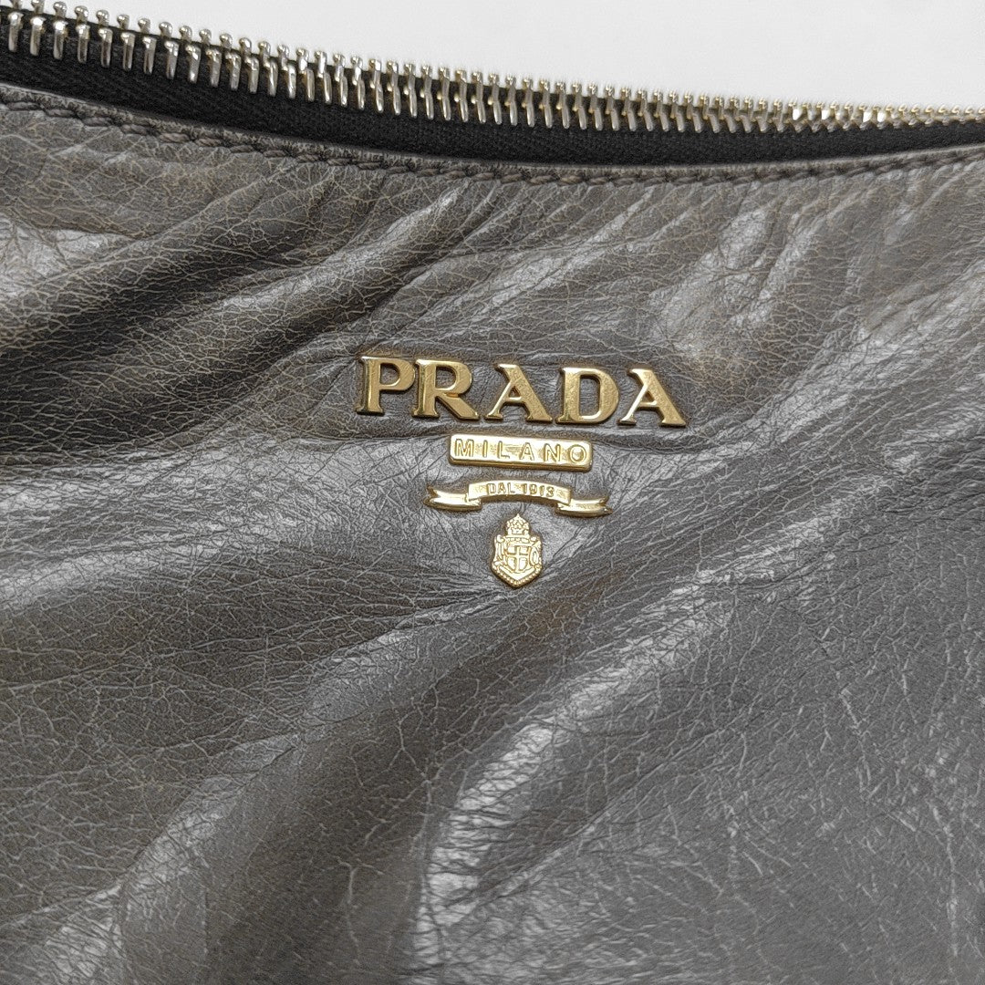 Calfskin Top Handle Bag Gray