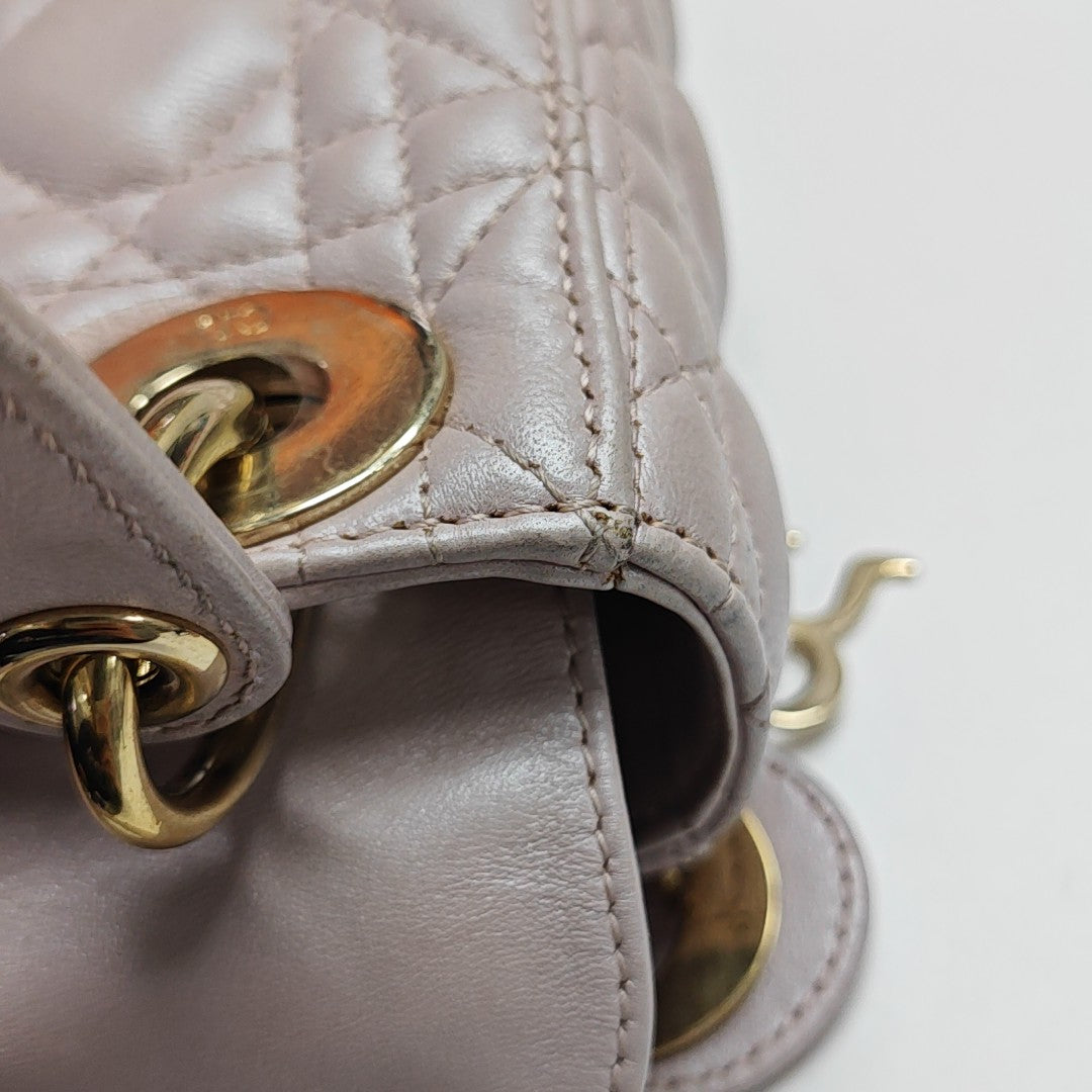 Lady Dior Mini Cannage Lambskin Pink