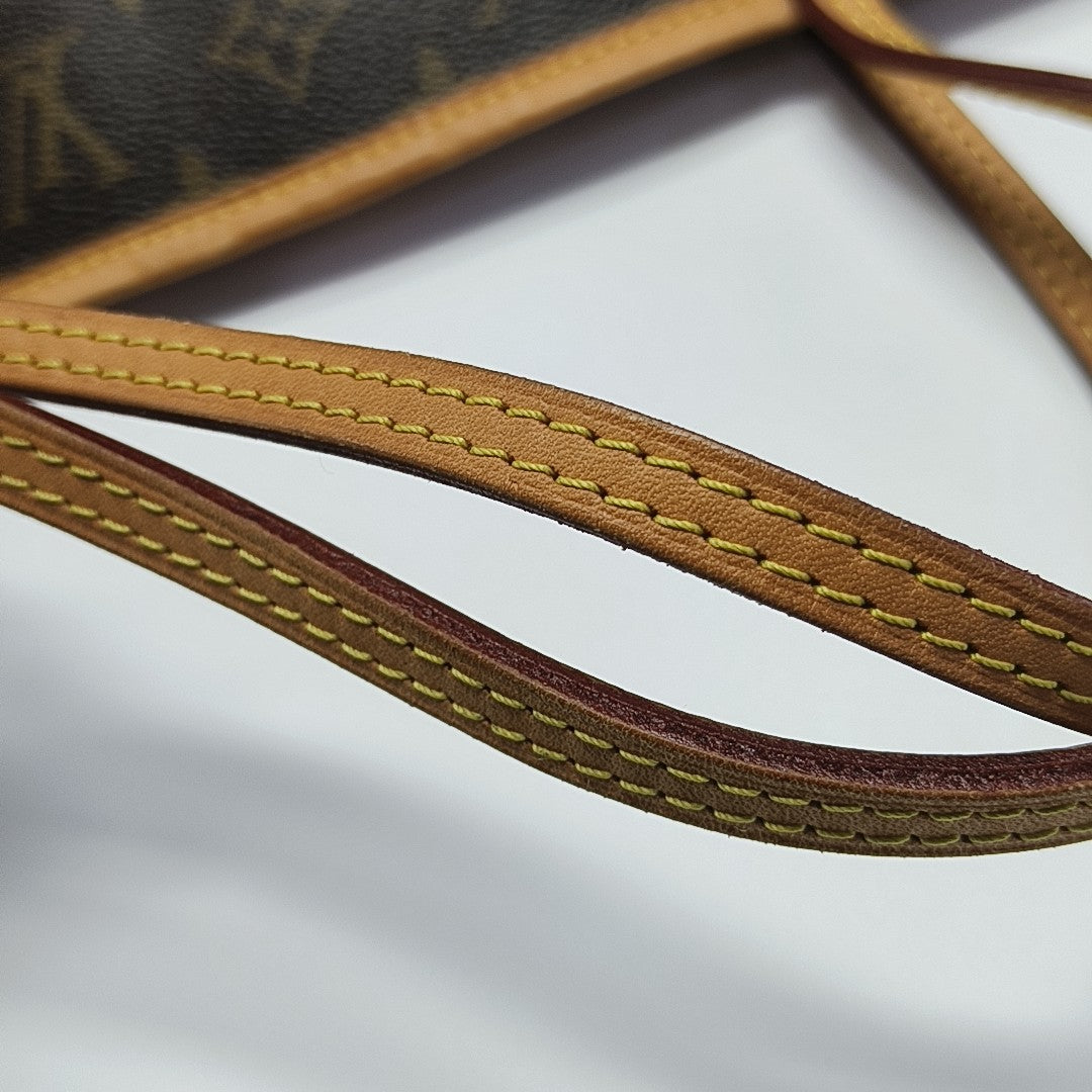 NEVERFULL MM Monogram Coated Canvas Brown