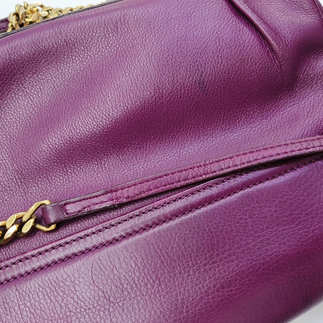 Calfskin Shoulder Bag Purple