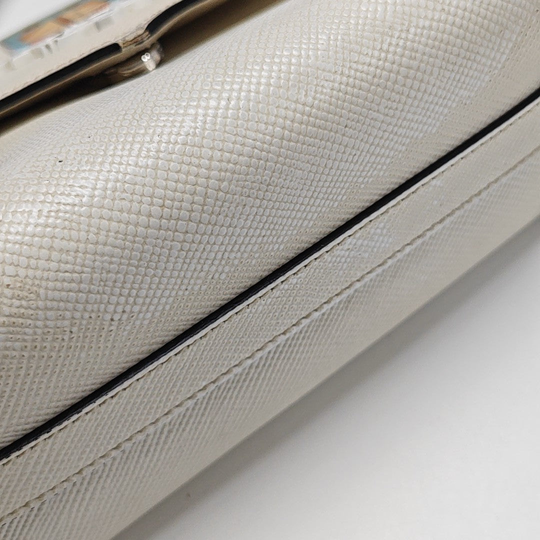 Monochrome Saffiano Calfskin White