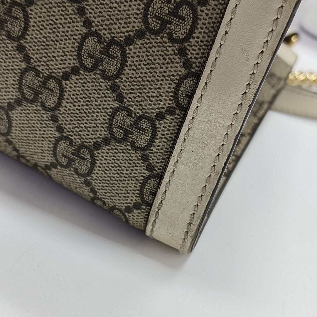 Padlock Small Monogram Coated Canvas Beige
