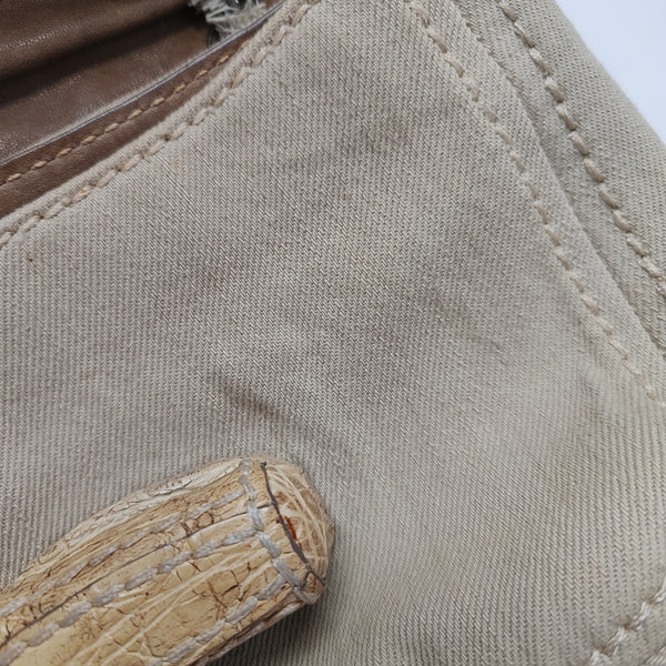 Denim Shoulder Bag Beige