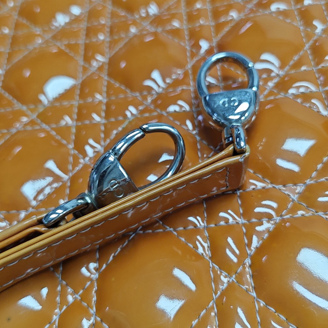 Lady Dior Large Cannage Patent Leather Orange