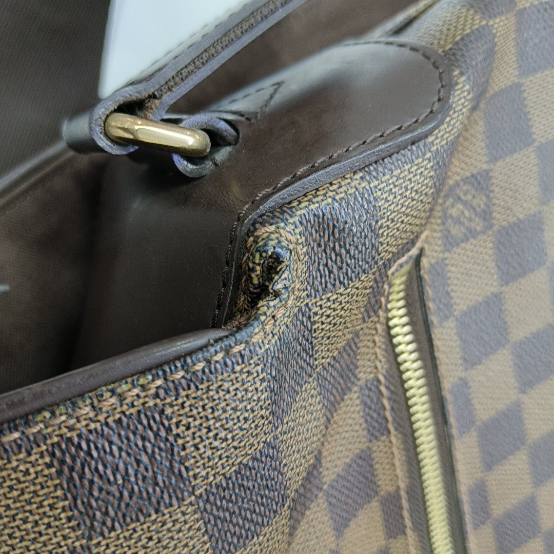 SPENCER Damier Ebene Coated Canvas Brown