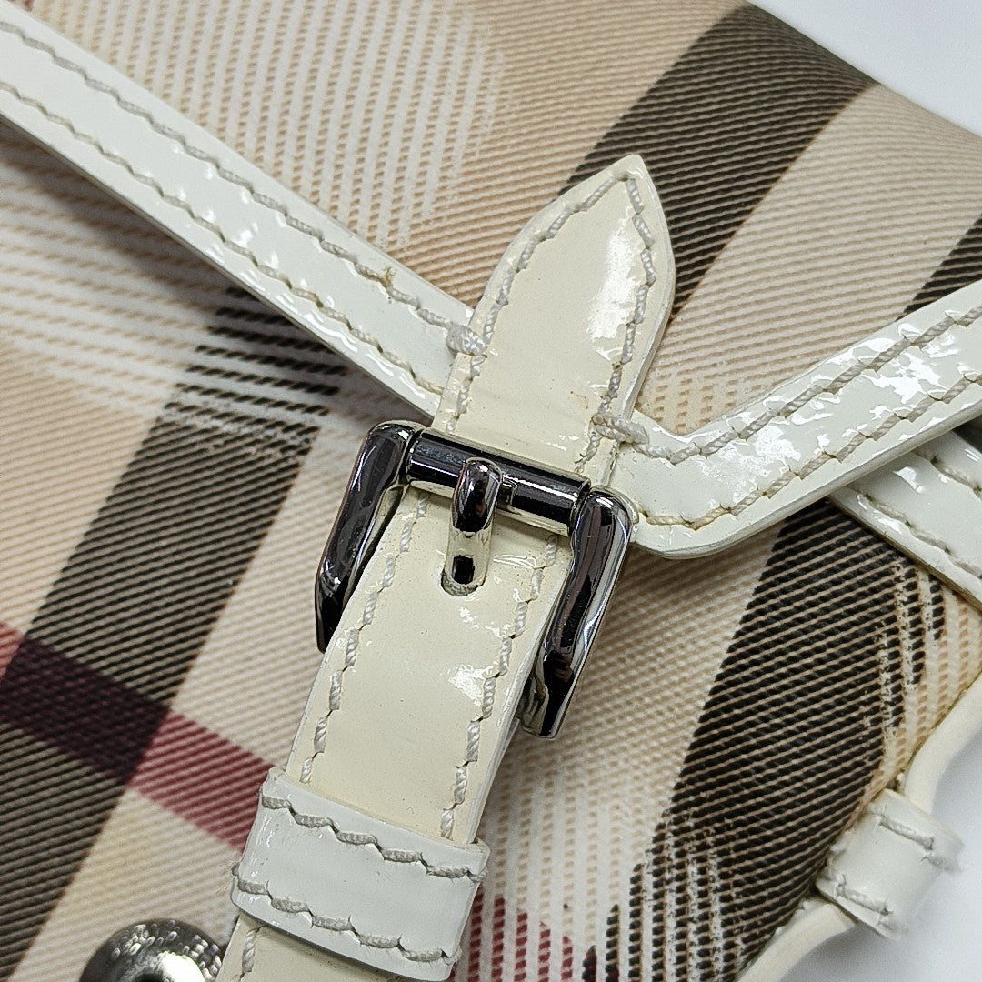 Coated Canvas Top Handle Bag Beige